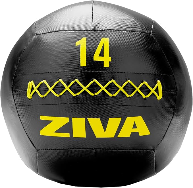 ZIVA Soft Wall Ball – Highly Durable Weighted Exercise Medicine Slam Ball for Strength and Conditioning Workout - Multiple Color, Weight Available