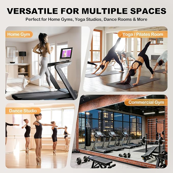 72''x46'‘ Exercise Mirror for Home Gym Full Length, Garage Gym Wall Mirror, Large Workout Mirrors Frameless Tempered Glass for Gym, Yoga, Bedroom, Dance Studio, Living Room