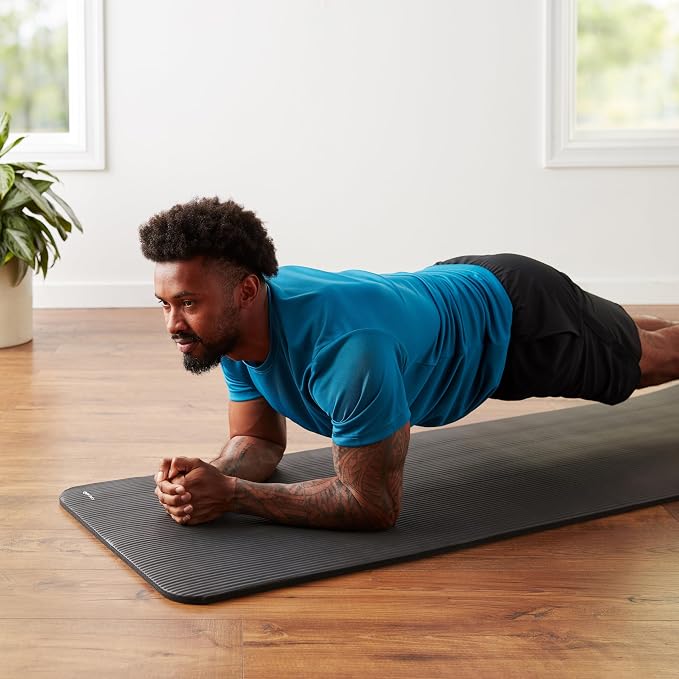 Amazon Basics Extra Thick Exercise Yoga Mat with Carrying Strap