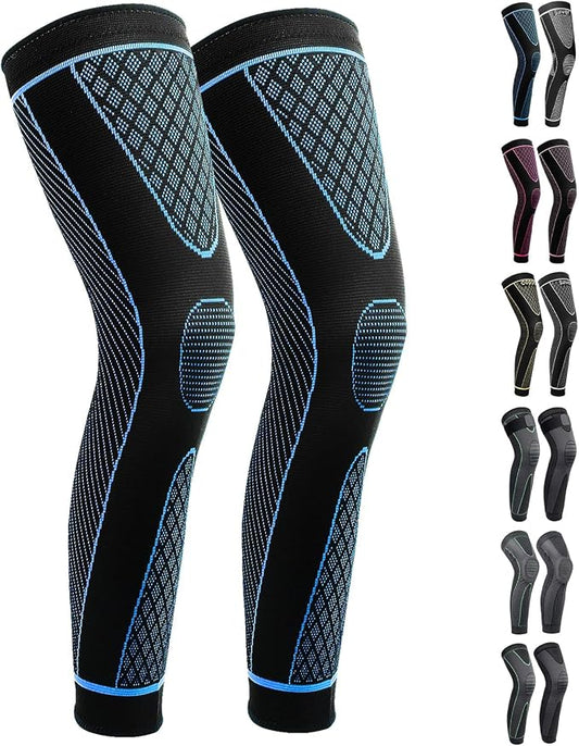 SKDK Full Leg Sleeves Long Compression Leg Sleeve Knee Sleeves Protect Leg, for Man Women Basketball, Arthritis Cycling Sport