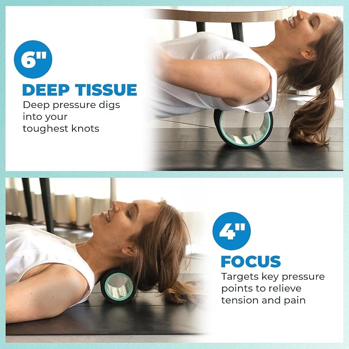 Chirp Wheel+ Foam Roller 2-Pack, Back & Neck Pain Relief, Mint | Back Roller Wheel Set, Foam Roller for Back Pain, Deep Tissue Relief, 4/6 in, Neck and Muscle Recovery