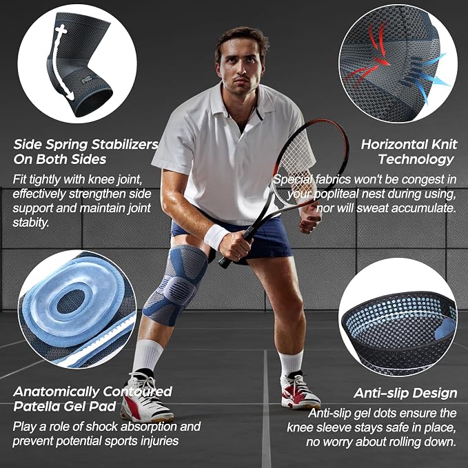 NEENCA Professional Knee Brace, Medical Knee Support for Women & Men Relief | Upgraded Version, Patented Patella Gel Pad & Side Stabilizers, For Knee Pain, Swelling, ACL,PCL, Circulation, Sports, Workout