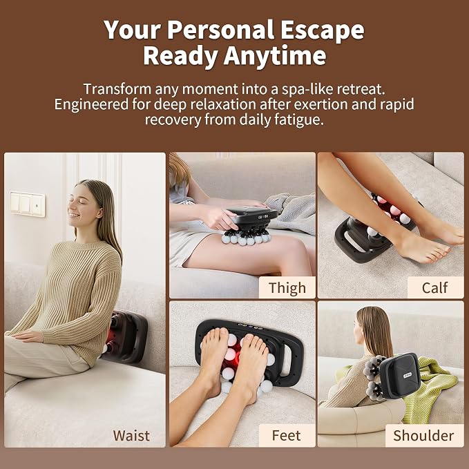 20-Head Massage Gun, 30 Intensity Levels 3 Modes, Deep Tissue Massager with 50KG Force & Noise-Free Motor for Neck Back Legs Shoulders, Portable for Full Body Muscle Recovery