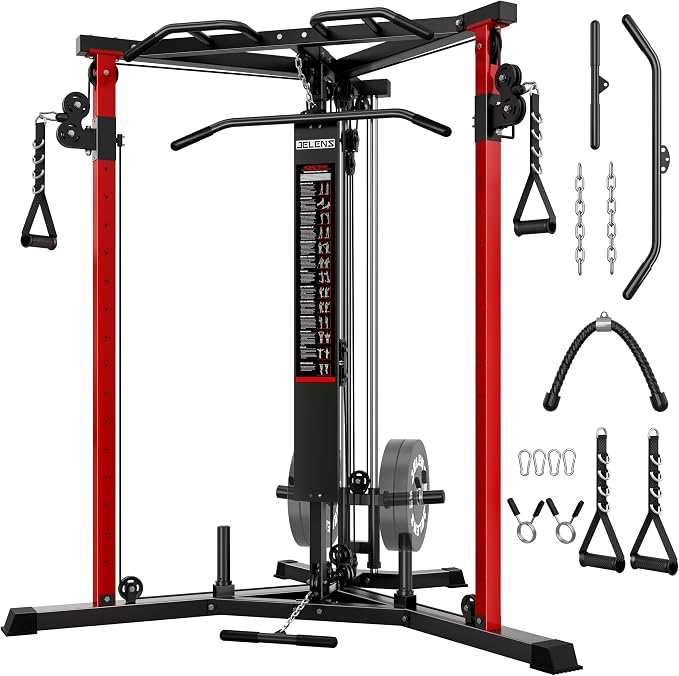 CC01 Cable Crossover Machine with High and Low Pulley System, Functional Trainer with Pull Up Bars and Optional Bundle, Cable Machine for Home Gym Power Workout