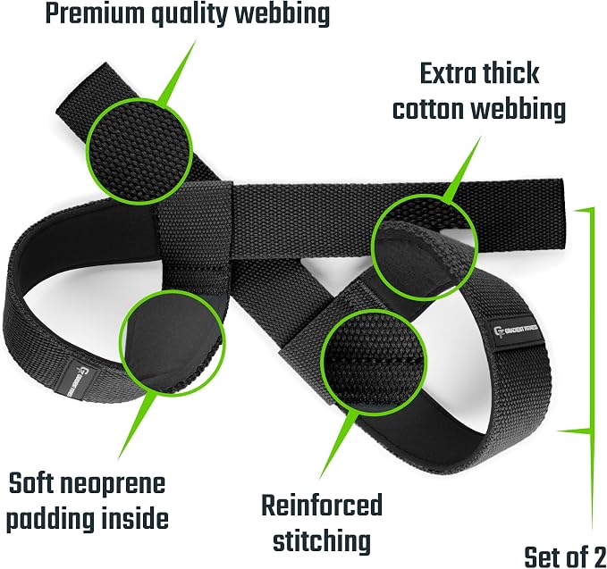 Gradient Fitness Lifting Straps | Wrist Straps for Weightlifting, Deadlift Straps, Lifting Straps for Weightlifting, Straps for Weight Lifting, Weight Lifting Straps for Men/Women, Gym Lifting Grips