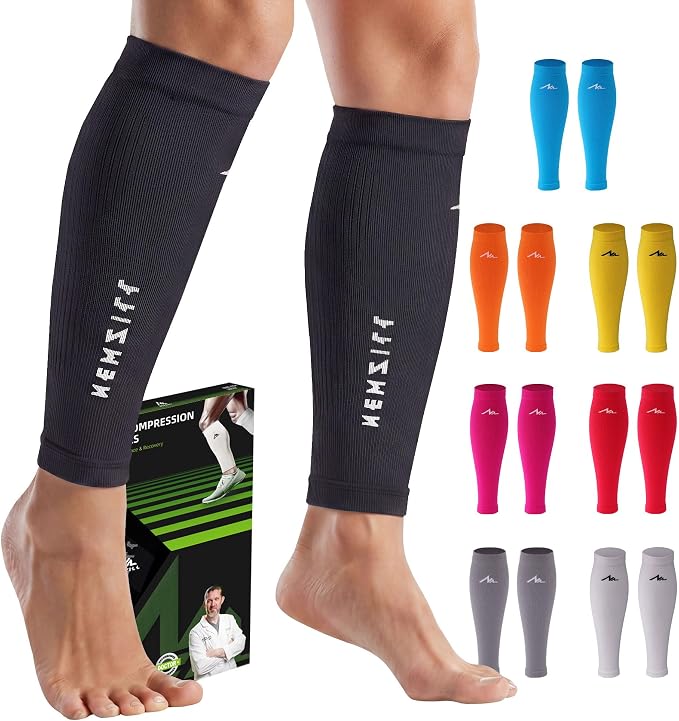 NEWZILL Compression Calf Sleeves (20-30mmHg) for Men & Women Perfect Option to Compression Socks for Running Travel Nursing