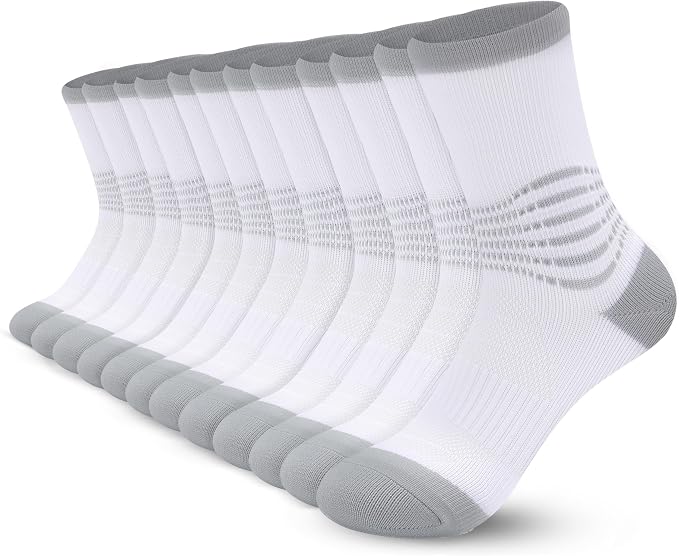 IRAMY Crew Compression Socks for Women Men with Ankle Arch Support Plantar Fasciitis Relief 3/6 Pairs