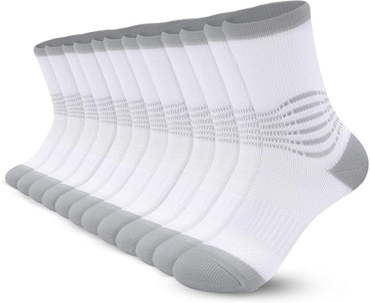 IRAMY Crew Compression Socks for Women Men with Ankle Arch Support Plantar Fasciitis Relief 3/6 Pairs