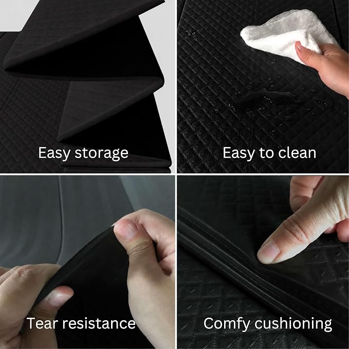 Foldable Yoga Exercise Mat, 6mm/8mm/10mm/12mm Thickness, 72 x 24 Inch - Lightweight, Anti-Slip, and Easy to Store for Yoga, Pilates, Home Workouts, and Floor Exercises