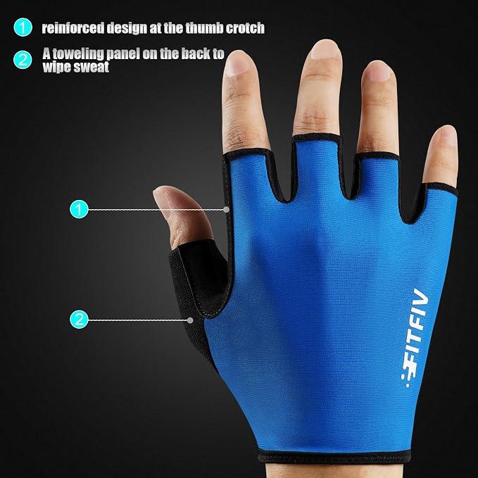 Cycling Gloves for Men Women, Half-Finger for Bike, Gym, Weight Lifting, Workout, Riding, Outdoor Sports