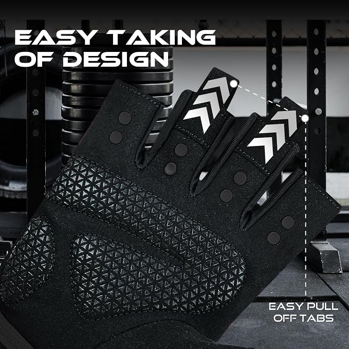 BEAST RAGE Workout Gloves for Men & Women - Fingerless Gym Gloves with Palm Protection, Breathable & Lightweight for Weightlifting, Cycling & Pull Up