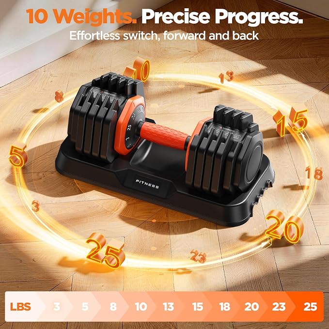 2026 FDB2 Updated Adjustable Dumbbell Set of 2, 5-in-1/10-in-1 Weights Dumbbell Set with Storage Box, 25lbs/55lbs Adjustable Weights with Anti-slip Silicone Grip, Weight Set For Home Gym Suit both Men and Women