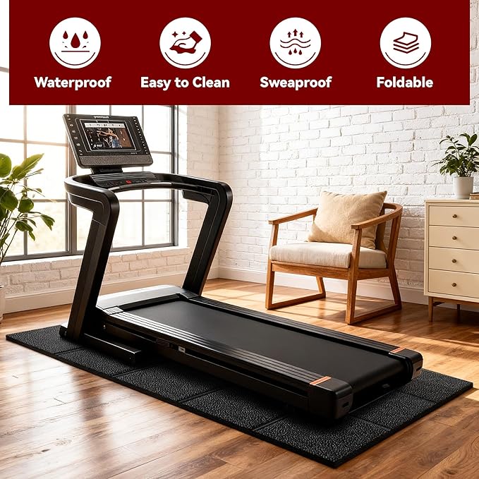 Treadmill Mat – 79" x 39", 0.2" Thick Non-Slip Walking Padl Mat for Carpet Floors & Hardwood, Shock Absorbing Exercise Mat & Under Treadmill Mat for Floor Protection in Home Gym