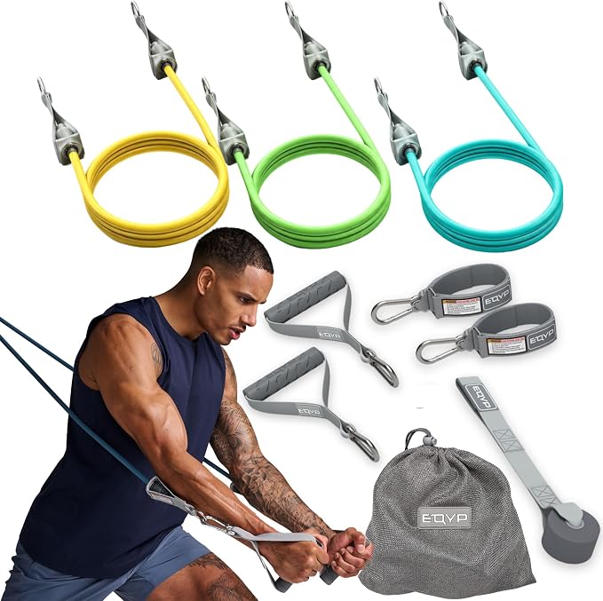 EQYP Power Tube Resistance Bands with Handles – Multi-Pack Exercise Bands for Home Workouts