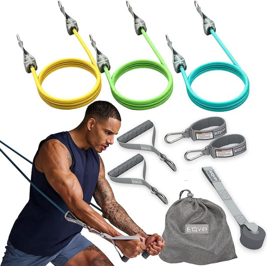 EQYP Power Tube Resistance Bands with Handles – Multi-Pack Exercise Bands for Home Workouts