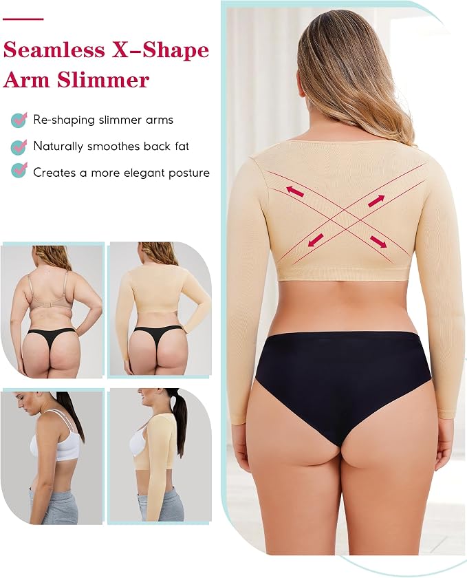 LODAY Upper Arm Shaper for Women Faja Post Surgery Slimming Compression Sleeves Shapewear Tops