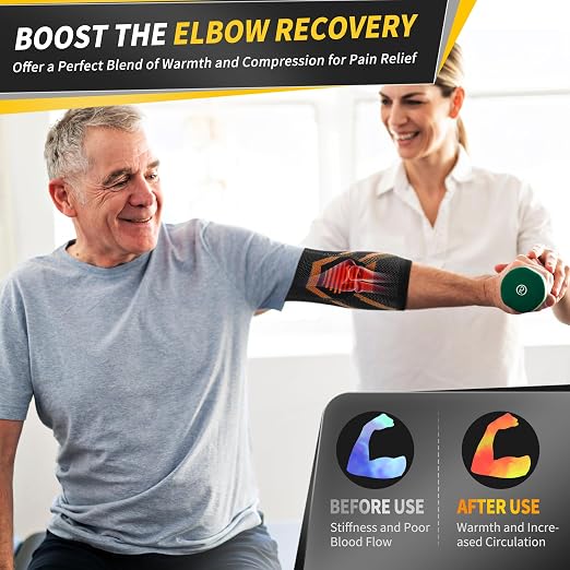 CAMBIVO 2 Pack Tennis Elbow Brace for Tendonitis and Tennis Elbow,Golfers Elbow, Arm Compression Sleeves for Women and Men, Bíceps Support Sleeve for Weightlifting, Basketball and Workout | Golfers Elbow and Arthritis Relief, Breathable 3D Knit Fabric,...