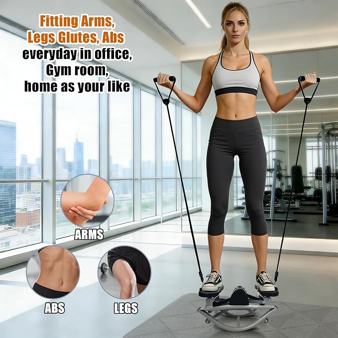 Rock Stepper Machine with Digital Display,Workout at Home,Office | Digital display, side-to-side motion, home workout, arm leg glute exercise,home fitness, full body workout