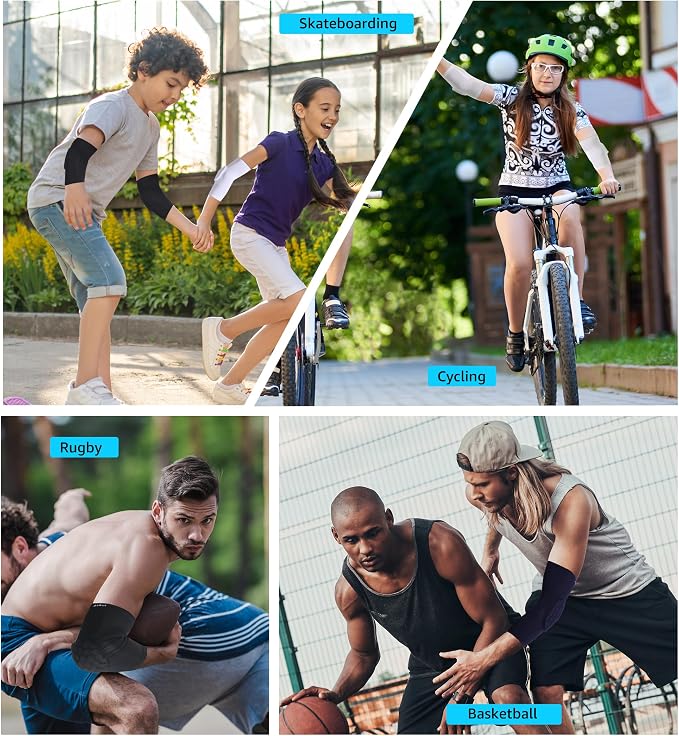Elbow Pads for Teenagers Men and Women - Basketball Baseball Elbow Brace for Collision Avoidance and Support