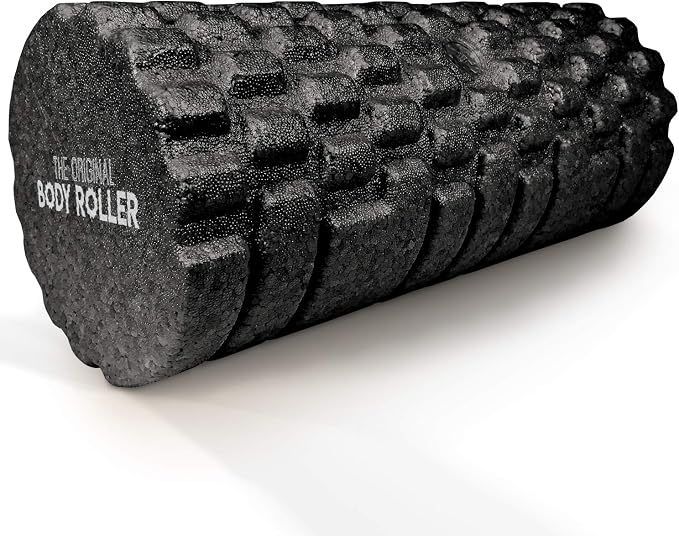 The Original Body Roller - High Density Foam Roller Massager for Deep Tissue Massage of The Back and Leg Muscles - Self Myofascial Release of Painful Trigger Point Muscle Adhesions - 13" Black