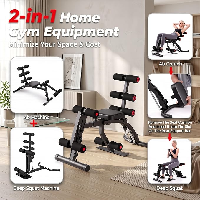 OPPSDECOR Weight Bench for Home Gym, ASTM-Certified 660LBS Fast Foldable Workout Bench for Home Gym, 8 Adjustable and 30in Extended Backrest for Bench Press Incline/Flat/Decline Dumbbell Exercise