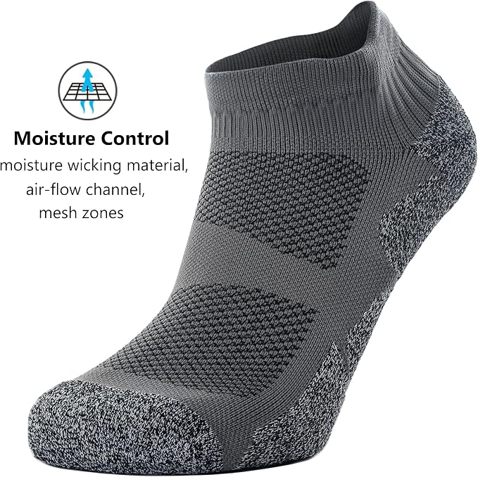 CWVLC Unisex Cushioned Compression Athletic Ankle Socks Multipack