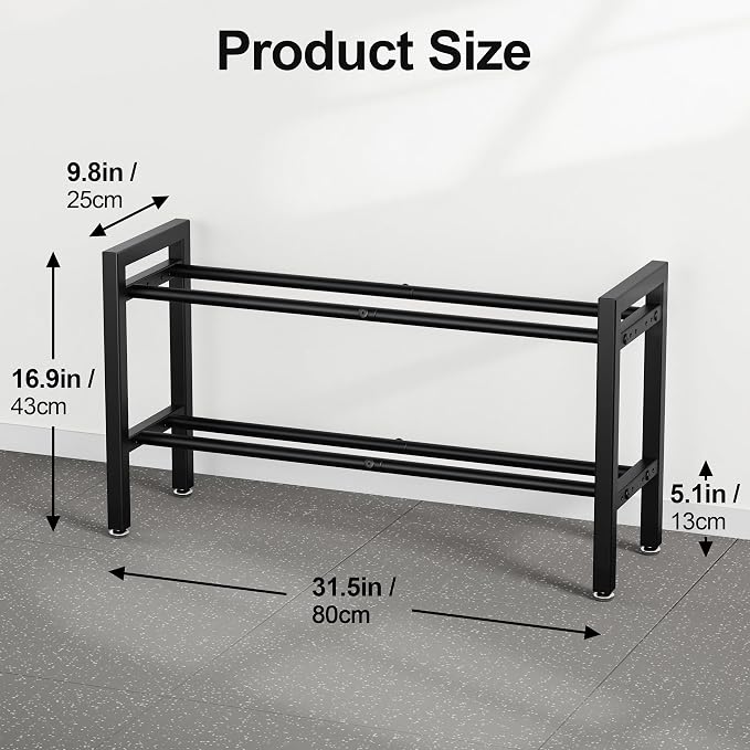 Dumbbell Rack 2-Tier Adjustable Weight Rack For Home Gym Dumbbells Kettlebell (Rack Only)