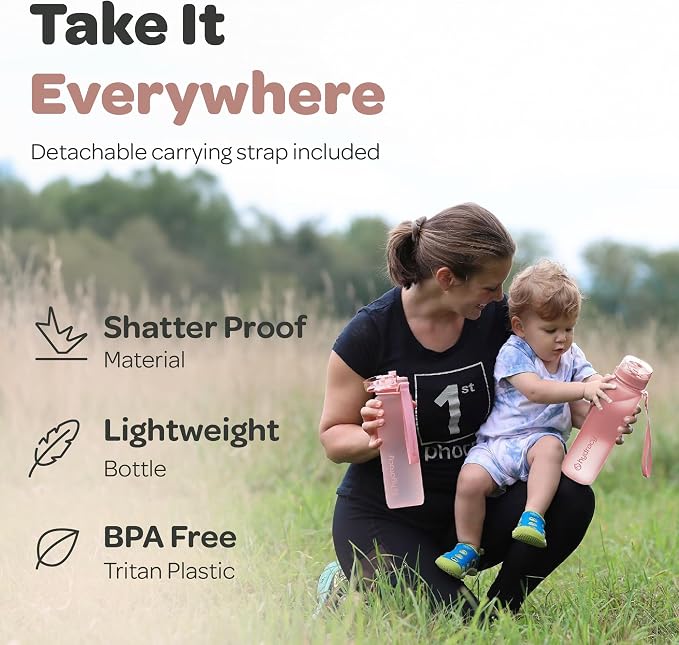 Hydracy Motivational Water Bottle with Time Marker & Fruit Infuser 17 oz | BPA-Free Tritan, Leakproof Flip-Top Lid,No-Sweat Sleeve,Carry Strap,Daily Intake Tracking for Gym,Sports,Outdoors