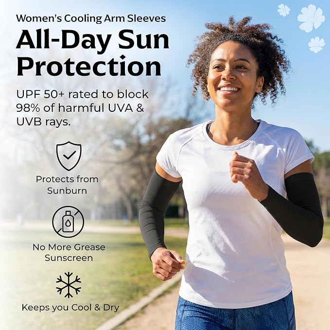 SportsTrail Cooling Arm Sleeves for Men & Women – Breathable, UV Sun Protection, Sports Arm Sleeves for Women, Men & Youth