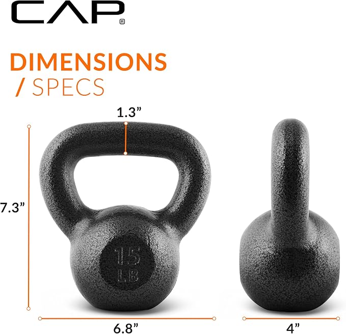CAP Barbell Cast Iron Kettlebell - Singles and Sets, Multiple Weight Choices