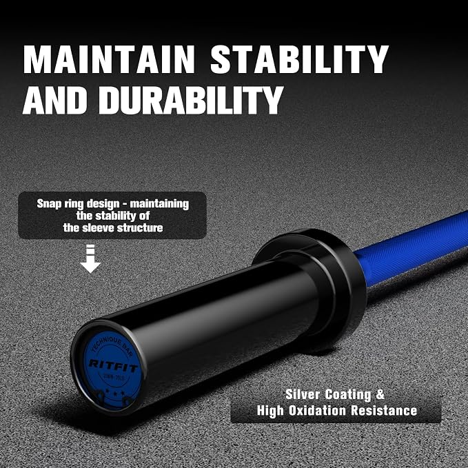 RitFit Barbell Weight Set - 4/6FT Olympic Barbell with Weight Plates (55-115LB Total) - Weightlifting Equipment for Squats, Curls, Deadlifts, Presses, Hip Thrusts