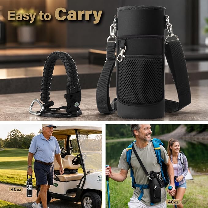 DYSANKY Fatehers's Day Water Bottle Gift– Insulated Stainless Steel Bottle with Carrier Bag, Strap & Gift Box – BPA-Free – Ideal for Hiking, Camping & Travel 40 oz