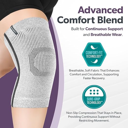 BraceAbility Plus Size Knee Brace for Women and Men – Compression Sleeve for Knee Pain Relief, Arthritis, Swelling, Osteoarthritis, Meniscus Tear, Joint Support Knee Stabilizer (5XL/6XL Black)
