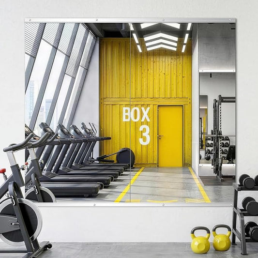 Home Gym Mirrors for Wall, 48”x28”x2 PCS Large Workout Mirrors for Home Gym | Tempered Glass, HD Reflection, Full Length Frameless body mirror for Home Gym, Garage, Yoga, Dance, Bedroom(Silver)
