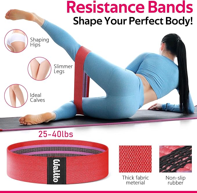 WALITO 8Pcs Barbell Pad Set for Hip Thrust - Squat Pad,Gym Accessories for Women with Bar Bad,Bench Press, with Gym Ankle Straps,Resistance Bands for Working Out,Lifting Strap,Carry Bag
