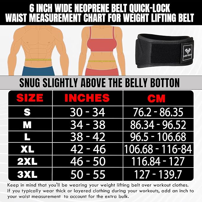 6" Auto lock Breathable Weightlifting Belt, Weight Lifting Back Support, Workout Back Support for Lifting, Fitness, Cross Training and Powerlifting. Gym Belt for Squats, Deadlift for Men & Women
