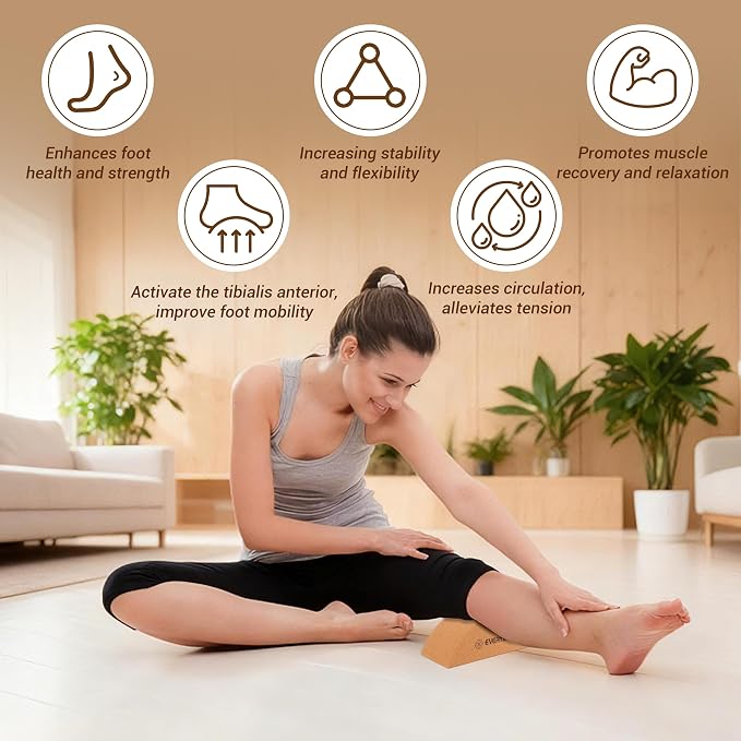 Cork Balance Board Kit, Foot & Ankle Strengthener with Massage Roller/Ball,Balance Board Half & Half-Moon Ball, for Enhance Mobility & Prevent Falls Improve Foot Function for Home/Office/Gym