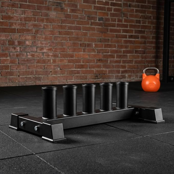 Barbell Storage Rack, 5-Post Weight Bar Holder for 2'' Olympic Bars, Durable Barbell Stand, Space-Saving Floor Stand 500 lb Capacity