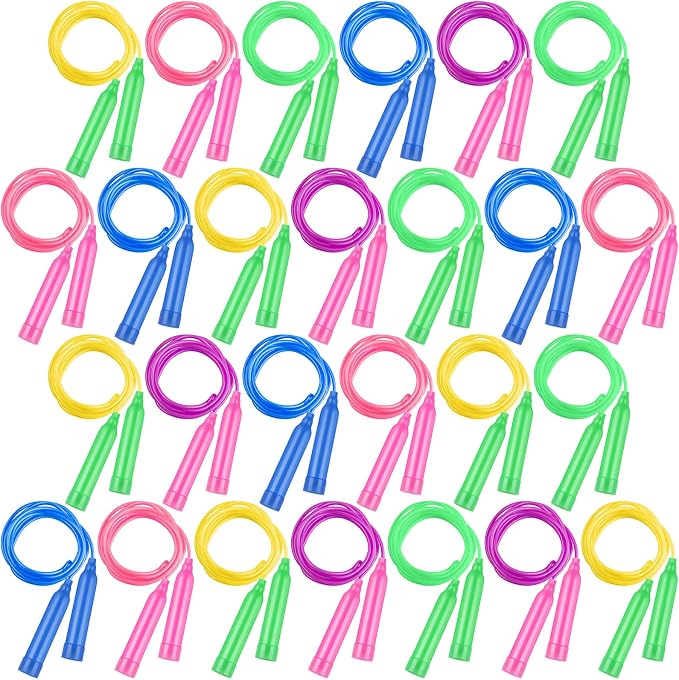Elcoho 36 Packs Jump Rope Set 7.3 Feet Adjustable Skipping Rope for Kids Party Favors, Outdoor Activity, Birthday Reward Gift