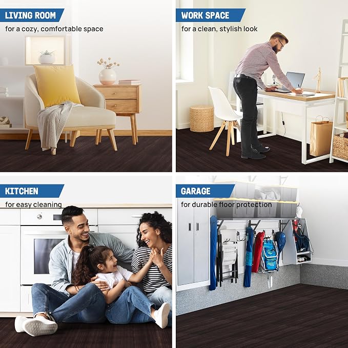 Yes4All EVA Interlocking Mats, Puzzle Floor Tiles, Foam Floor Padding with Border for Furniture, Home Space, Living Room, Garage 11,22,32 SQFT