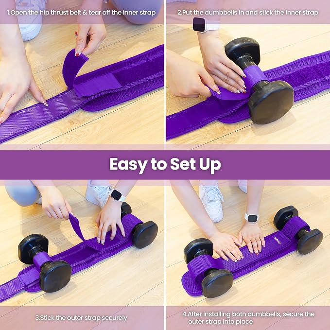 Hip Thrust Belt, Balency Hip Thrust Belt for Dumbbells Heavy, Booty Belt for Hip Thrust, Slip-Resistant Padding Hip Thrusts Belt for Gym or Home Workouts, Hip Thrust Band for Dumbbell Kettlebell Plate