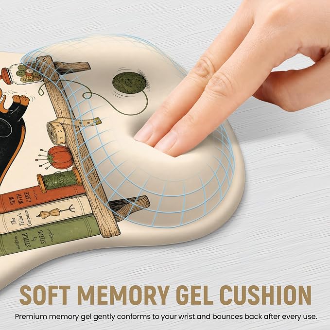 Ergonomic Mouse Pad with Wrist Rest, Gel Wrist Support, Dachshund | 10.2 x 7.6 in Mouse Pad with Smooth Fabric Surface and Non-Slip Rubber Base for Office, Home, Study, and Gaming