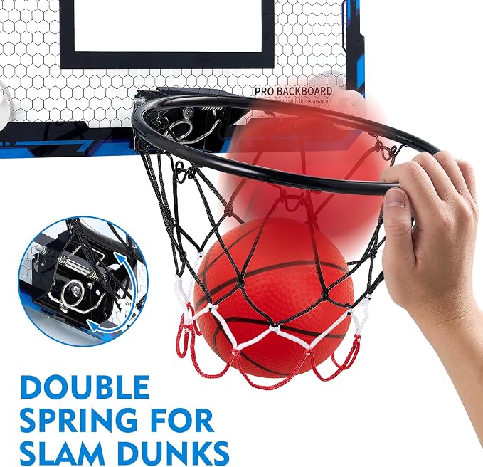 Indoor Mini Basketball Hoops with Powerful Suction Cups for Window and Wall | Wall Mounted Basketball Hoops, Basketball Backboard for Bedroom Office Dorm Room, Outdoor Toy Gifts for Kids and Adults
