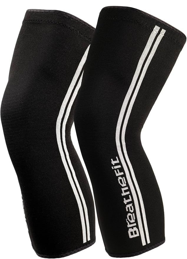 Bamboo Knee Sleeves 1Pair, Extra long, Non-Slip Silicone Grip, Premium Men & Women Knee Compression and Support