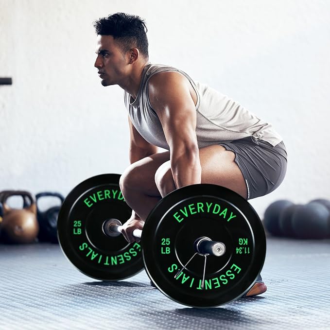 BalanceFrom Olympic Rubber Bumper Weight Plate Set with Steel Hub Inserts – 2-Inch Hole Plates for Strength Training, Powerlifting, and Weightlifting at Home, Garage, or Commercial Gym
