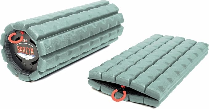 Brazyn Morph Foam Roller: Collapsible Travel Foam Roller for Back Pain Relief, Workout Muscle Recovery, Back Massager, Deep Tissue Leg Massage, Back Cracker (Sage, Traditional)