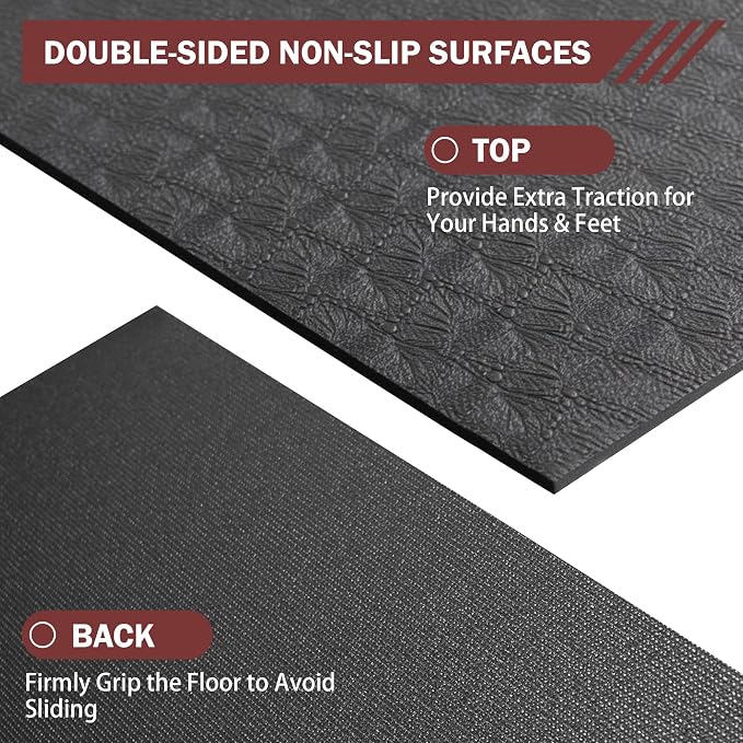 Stepwaver Extra Large Exercise Mat, 6'x4'/ 7'x5'/ 8'x5' / 9'x5'/ 10'x5' (6mm) Thick Workout Mat for Home Gym & Garage Flooring, Shoe-Friendly, Non-Slip, Ultra Durable, Thick Large Workout Mats for Home Workouts