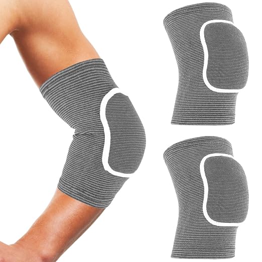 COMNICO 1 Pair Arm Brace Pads Elbow Protector Strap, Breathable Anti-Collision Sponge Tendonitis Fitness Volleyball Basketball Tennis Golfers Knee Support Band for Kids Men Women Elderly