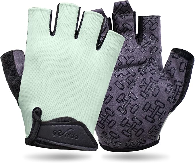 Workout Gloves for Women Men, Full Palm Silicone Grip, Padded Half Finger Gloves for Gym, Weight Lifting, Cycling