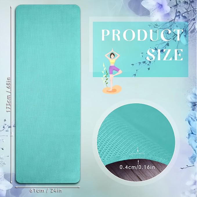 Timgle 6 Pack Yoga Mats Bulk 68 x 24 Inches Non Slip Exercise Yoga Mat 4 mm Thick Anti Slip Tear Resistant Sports Gym for Fitness Stretching Home Workout and Studio